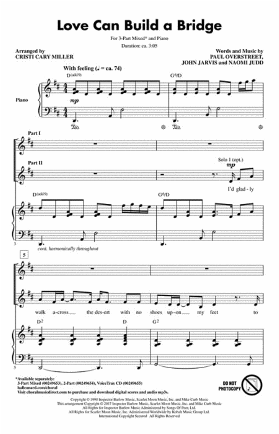 Love Can Build a Bridge 3-Part scores gallery preview page 2