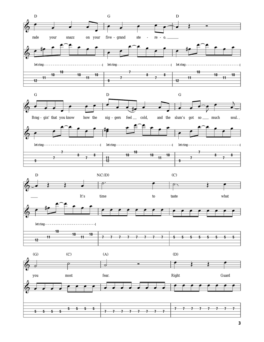 Holiday In Cambodia Electric Guitar scores gallery preview page 3
