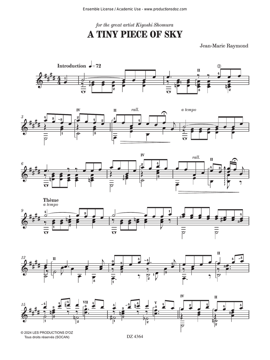 A Tiny Piece of Sky A Tiny Piece of Sky Classical Guitar scores gallery preview page 2
