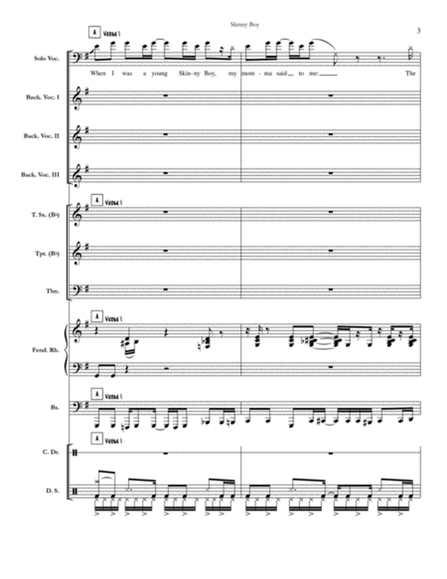 Skinny Boy [Chicago & The Pointer Sisters] (full score & set of parts) image number null