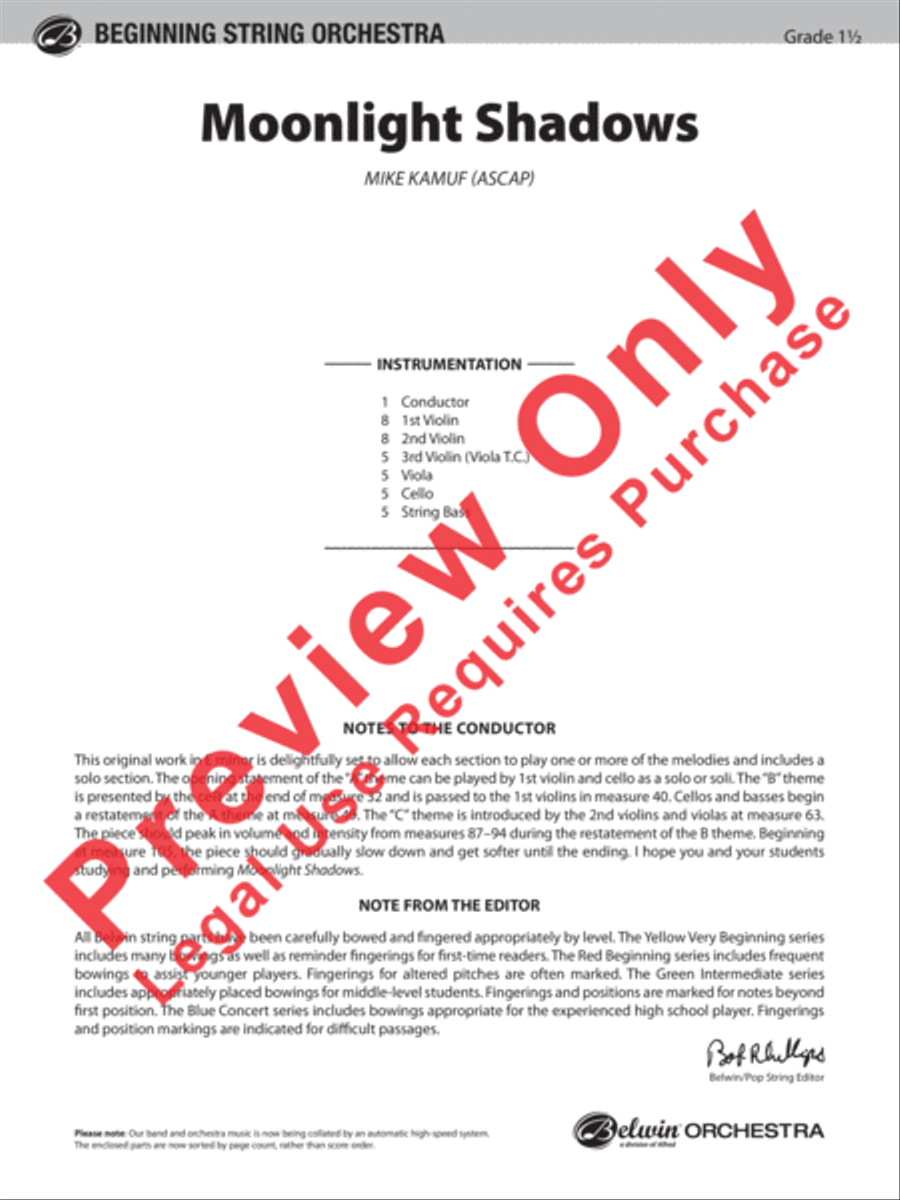 Moonlight Shadows Moonlight Shadows String Orchestra scores gallery preview page 2