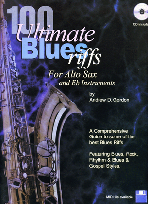 Book cover for 100 Ultimate Blues Riffs for Eb instruments