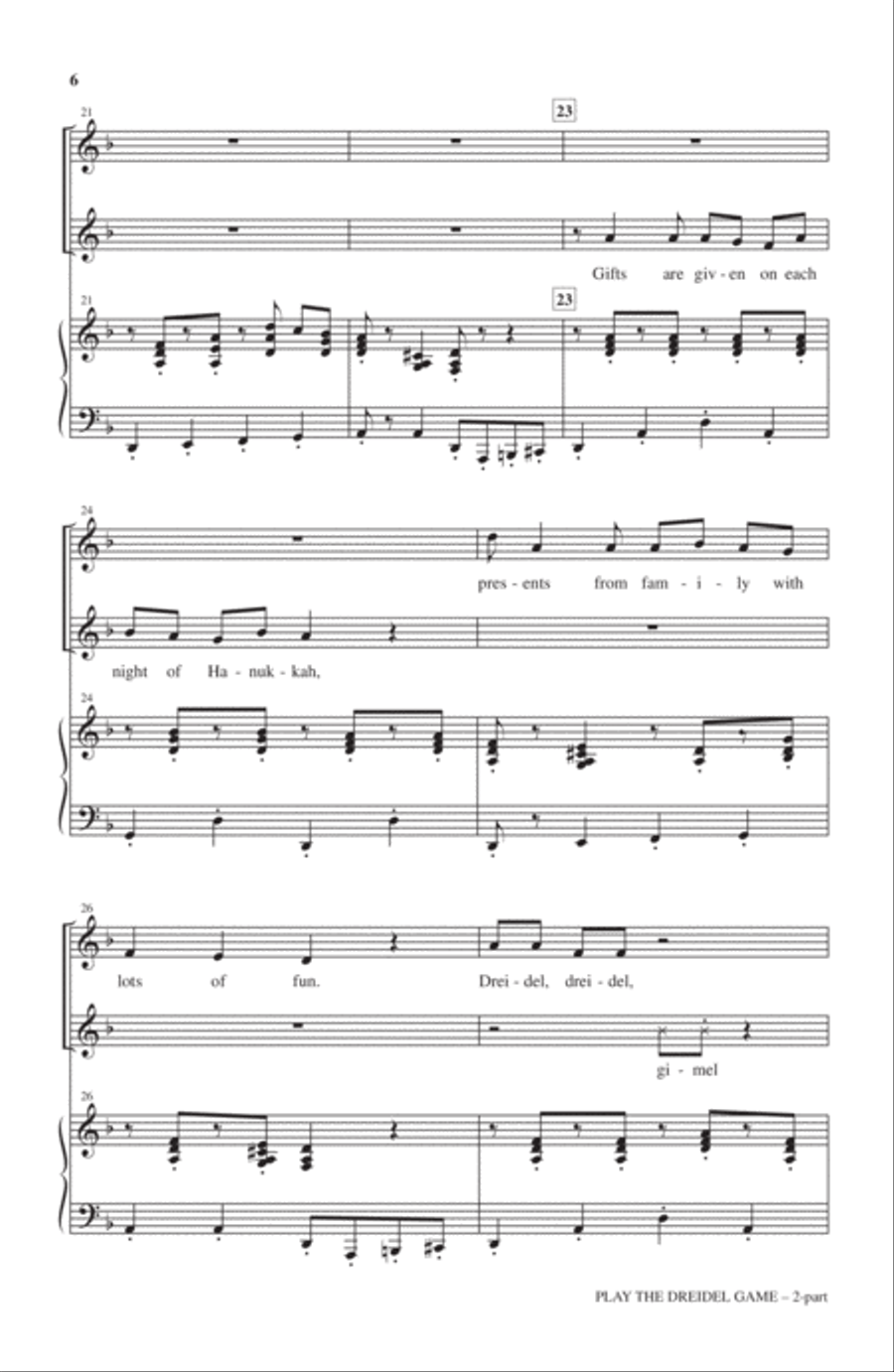 Play The Dreidel Game Play The Dreidel Game 2-Part scores gallery preview page 4