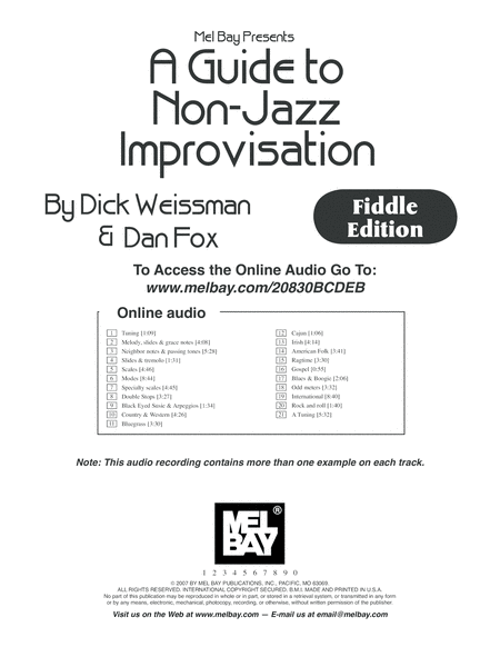 A Guide to Non-Jazz Improvisation: Fiddle Edition image number null
