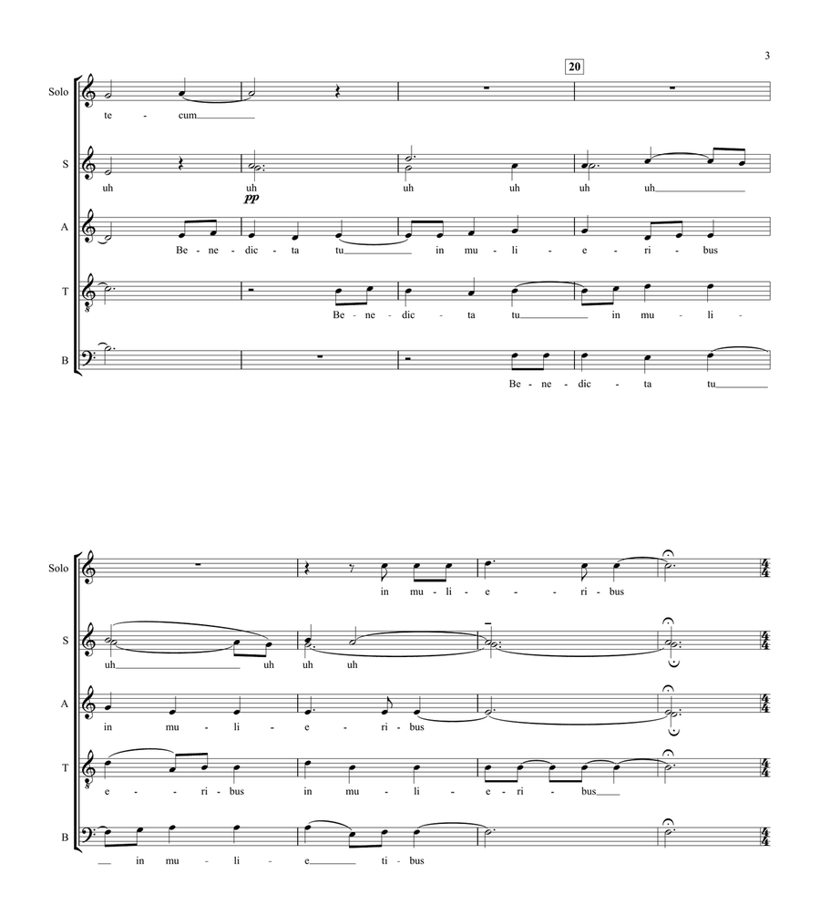 Ave Maria Ave Maria 4-Part scores gallery preview page 3