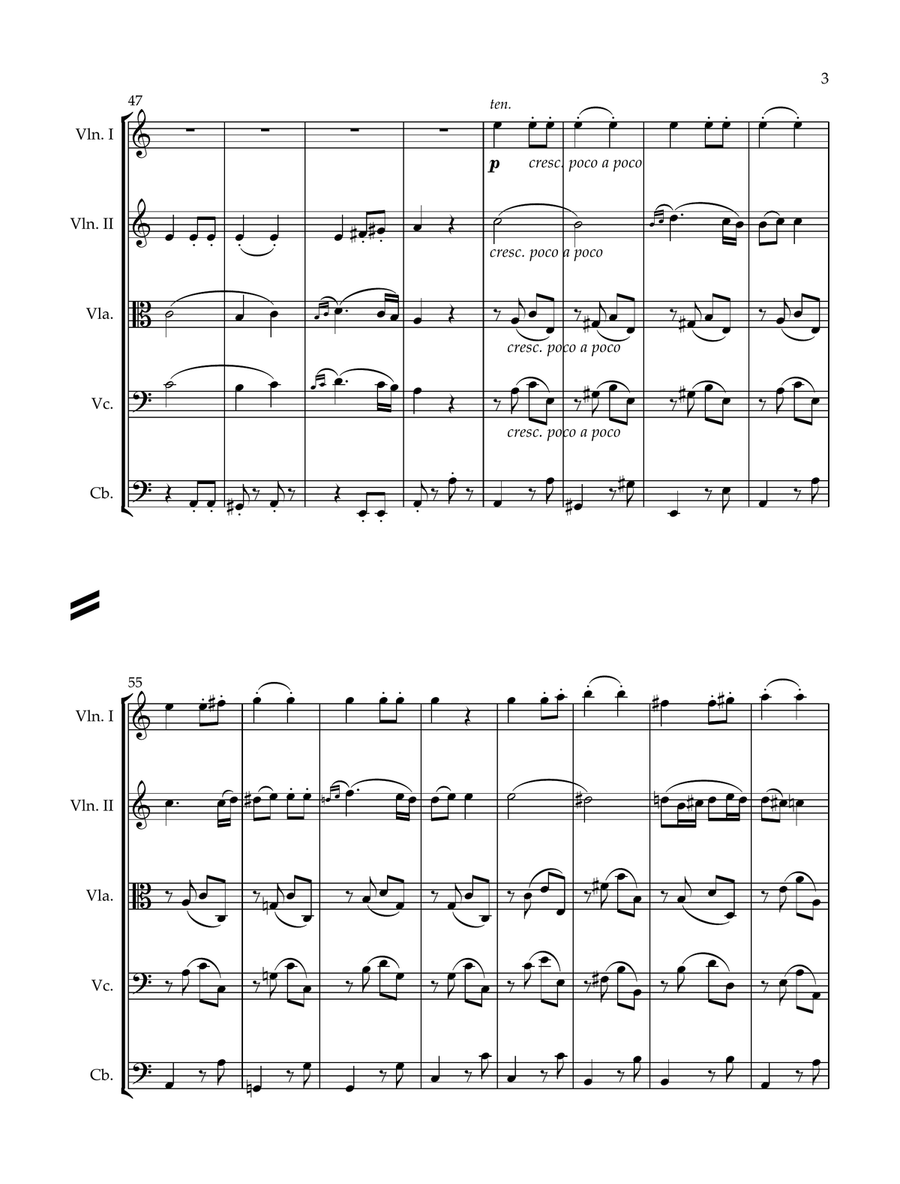 Beethoven Symphony No. 7, Movement 2 - Chamber Orchestra/Nonet Chamber Orchestra scores gallery preview page 3