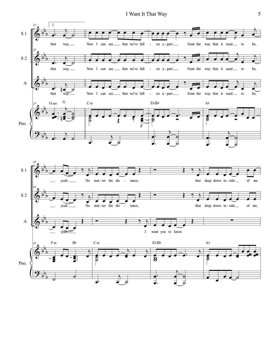 I Want It That Way SSA scores gallery preview page 5