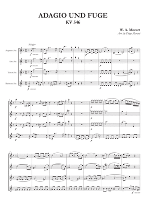 Book cover for Adagio and Fugue Kv 546 for Saxophone Quartet