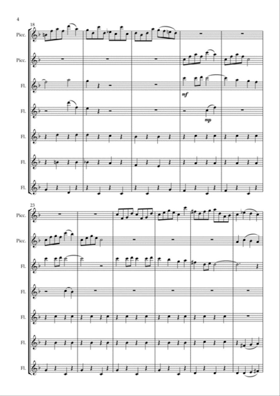 Doll On A Music Box Flute Choir scores gallery preview page 4