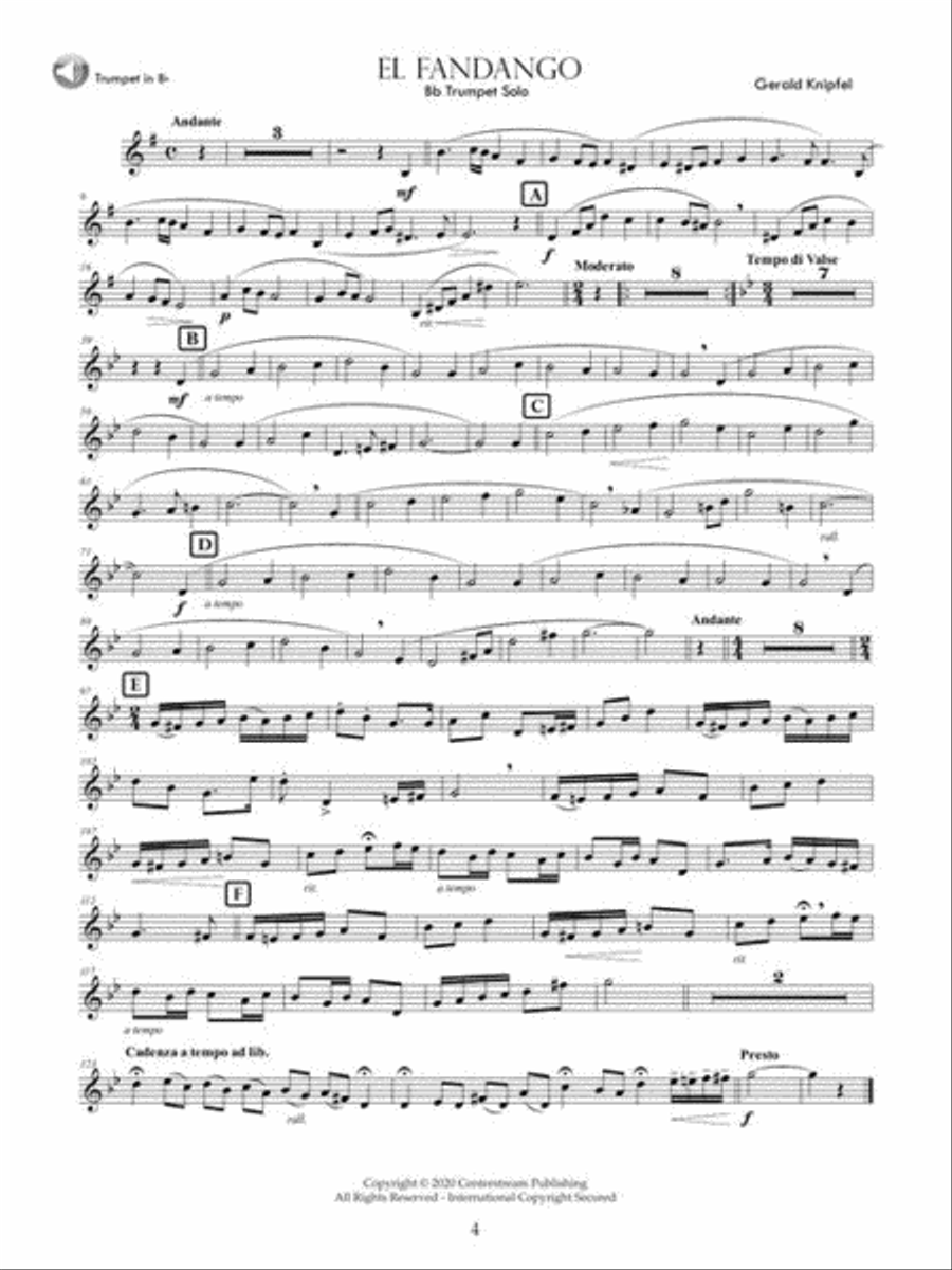 Hot Spicy Trumpet Solos with a Spanish Flair Trumpet Solo scores gallery preview page 4