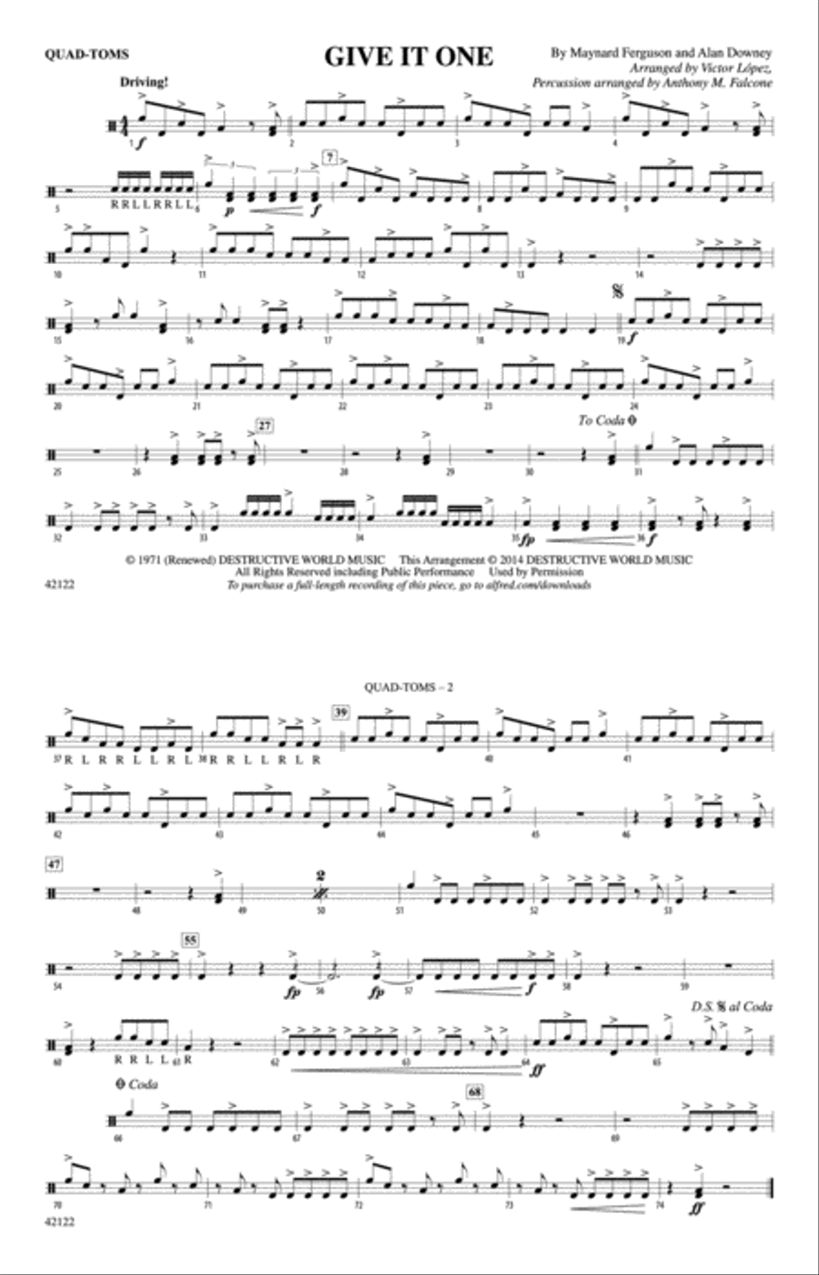 Give It One: Quad-Toms Marching Band scores gallery preview page 1
