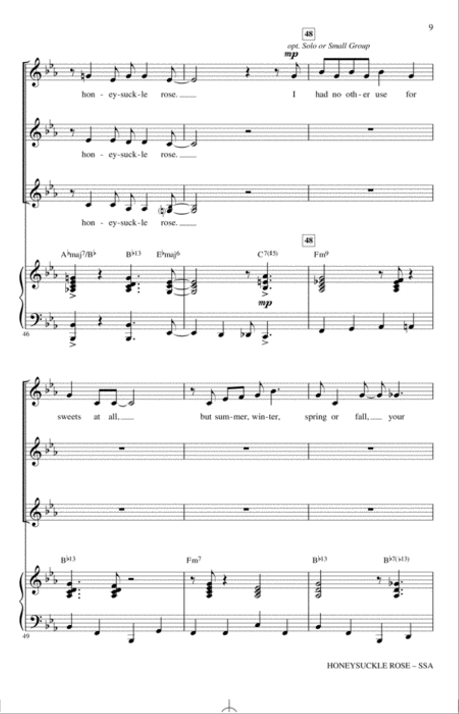 Honeysuckle Rose (arr. Darmon Meader) SSA scores gallery preview page 8