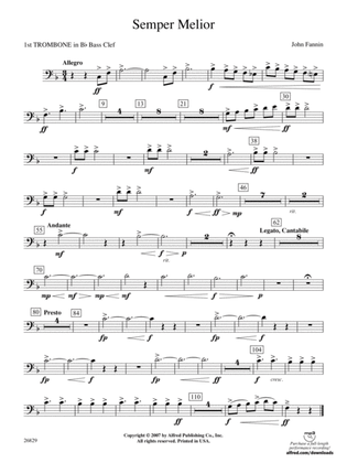 Semper Melior: (wp) 1st B-flat Trombone B.C.