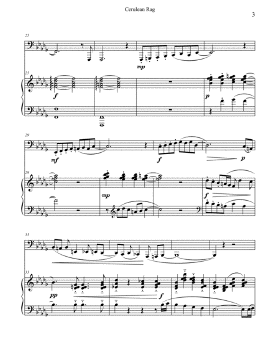 Cerulean Rag for Tuba and Piano Tuba scores gallery preview page 3