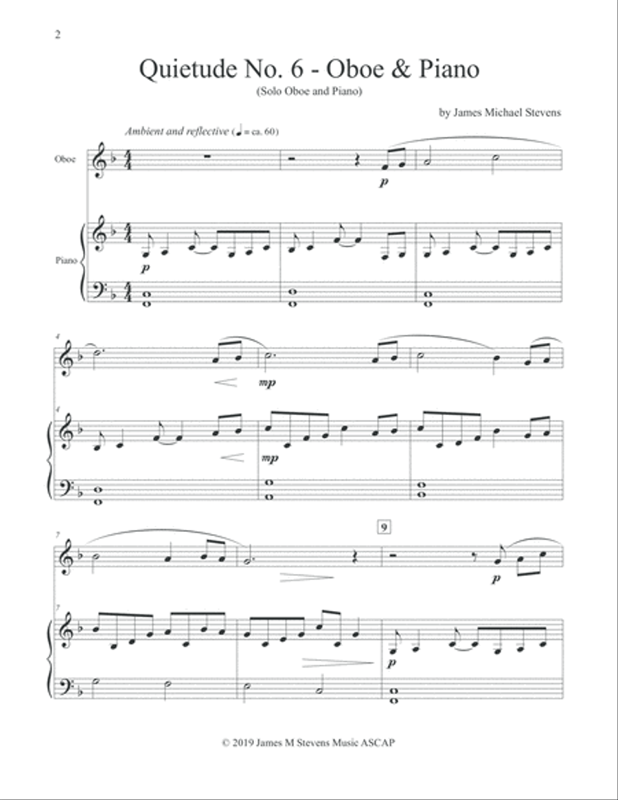 Quietude No. 6 - Oboe & Piano Piano scores gallery preview page 2