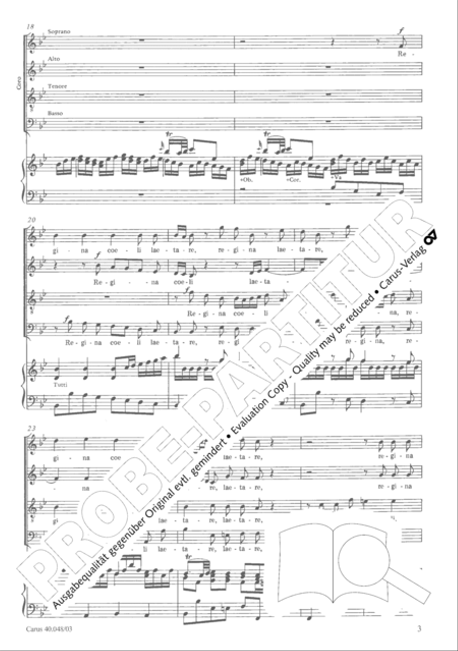 Regina coeli in B-Flat Major, K. 127 4-Part scores gallery preview page 8