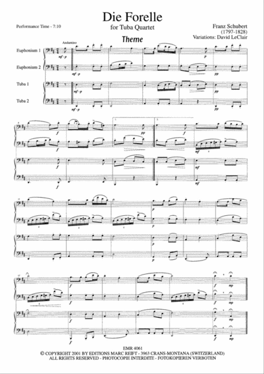 Die Forelle Die Forelle Tuba Quartet scores gallery preview page 4