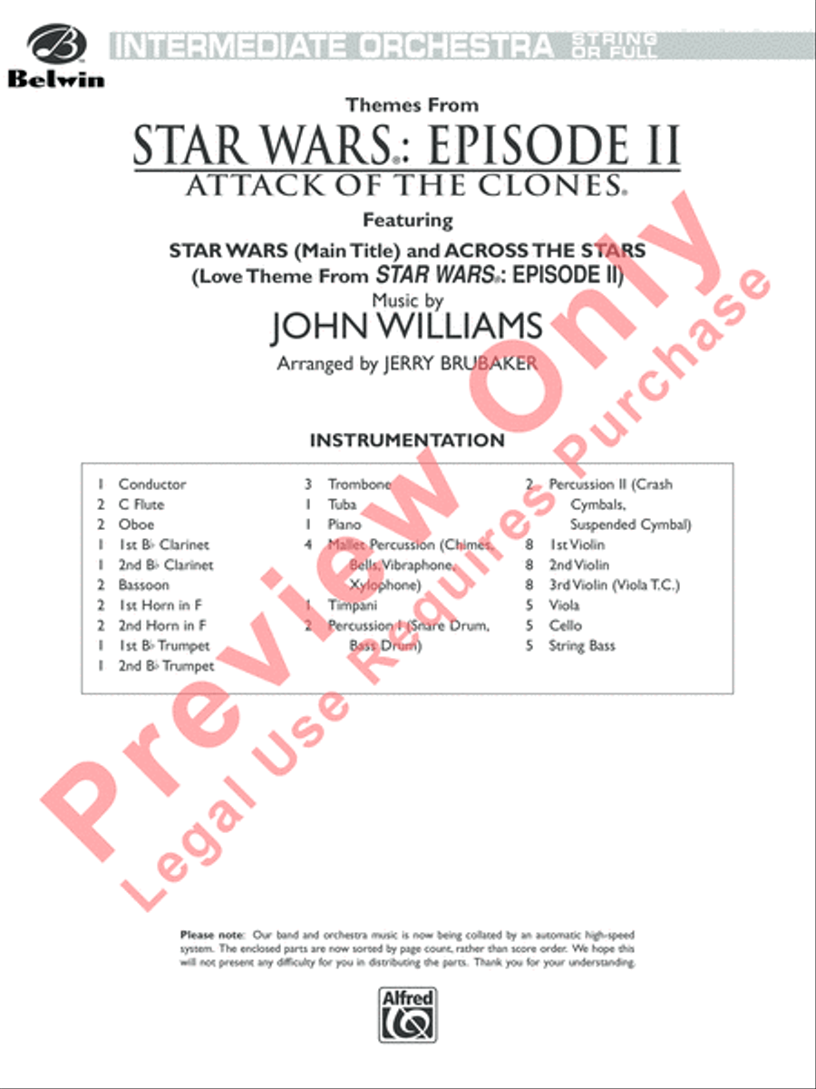 Star Wars: Episode II Attack of the Clones Full Orchestra scores gallery preview page 2