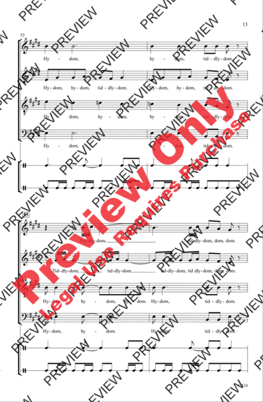 Hydom, Tiddlydom Hydom, Tiddlydom 4-Part scores gallery preview page 13