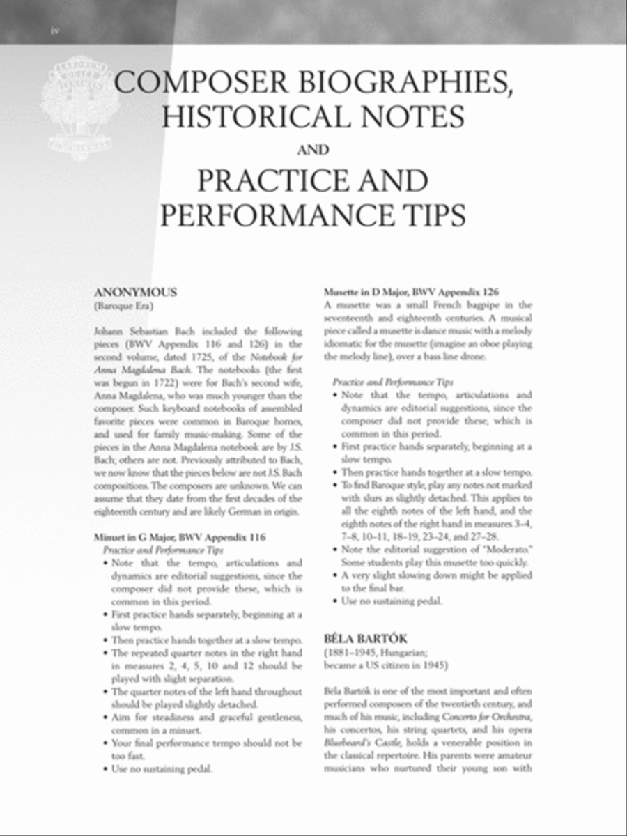 Baroque to Modern: Early Intermediate Level Piano Solo scores gallery preview page 4