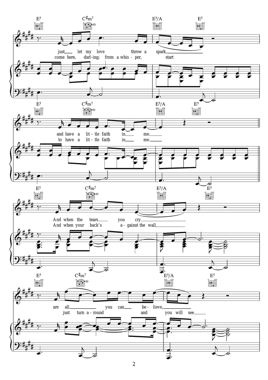 Have A Little Faith In Me Piano, Vocal scores gallery preview page 2