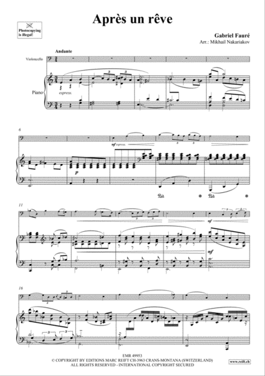 Apres un reve Apres un reve Piano Accompaniment scores gallery preview page 3