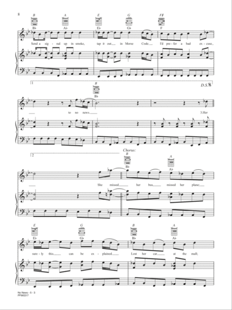 No News Piano, Vocal, Guitar scores gallery preview page 3