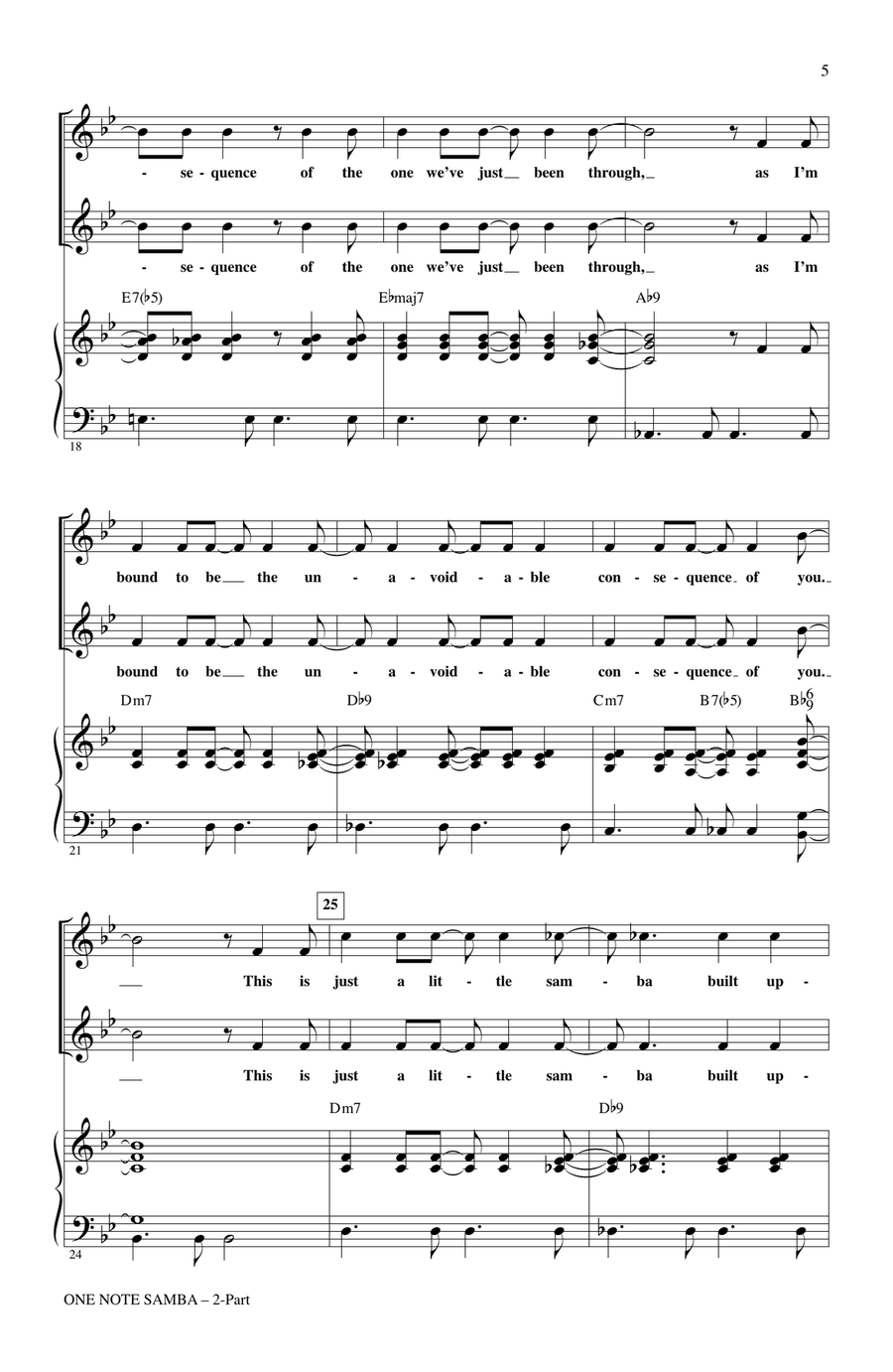 One Note Samba (Samba De Uma Nota So) 2-Part scores gallery preview page 3
