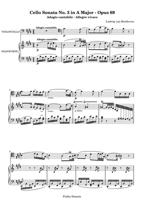 Cello Sonata No. 3 in A Major - Opus 69