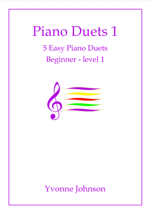 Book cover for 5 Easy Piano Duets Beginner - Level 1