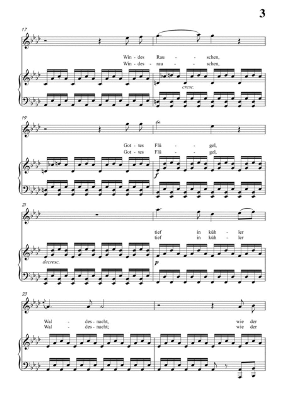Schubert-Waldes-Nacht in bA for Vocal and Piano Voice scores gallery preview page 4