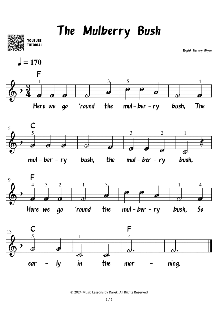 Book cover for The Mulberry Bush – English Nursery Rhyme [VERY EASY]