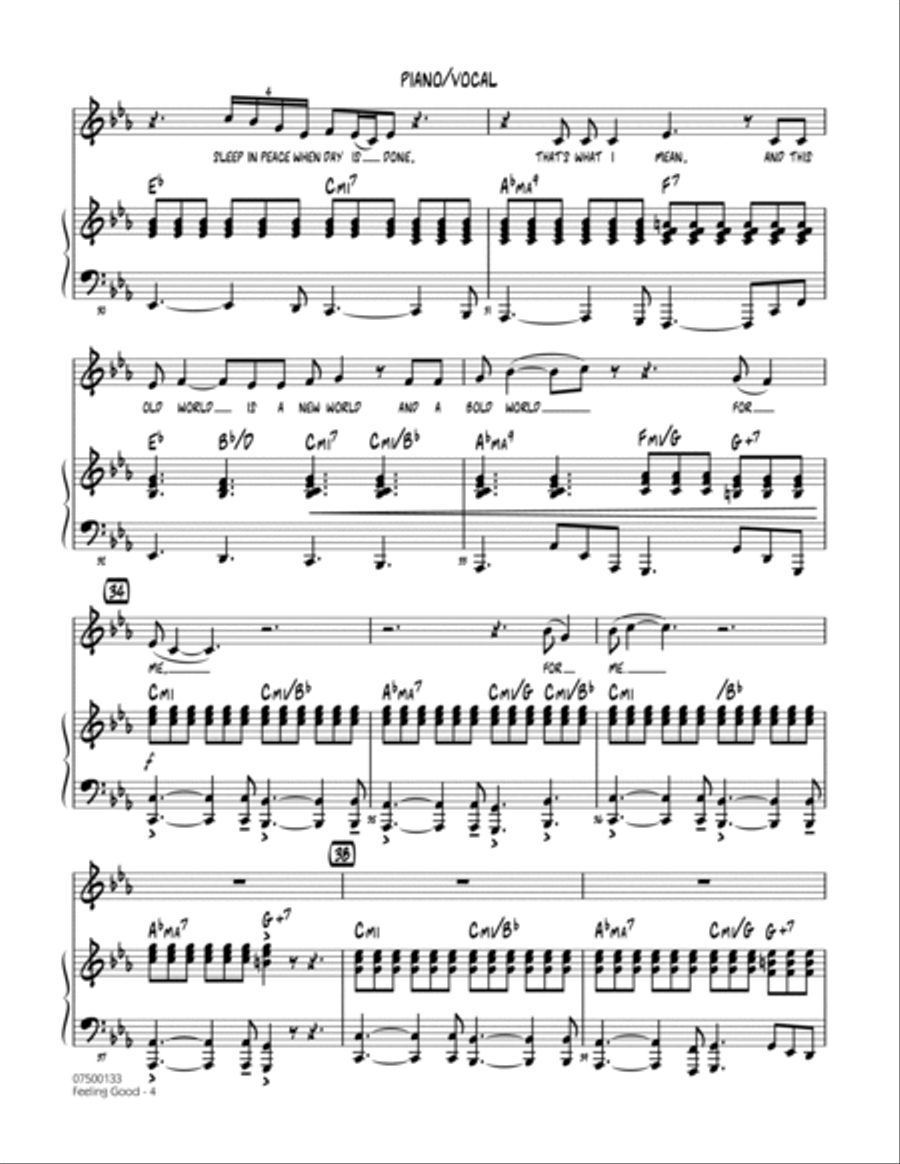 Feeling Good - Piano/Vocal Solo Jazz Ensemble scores gallery preview page 4