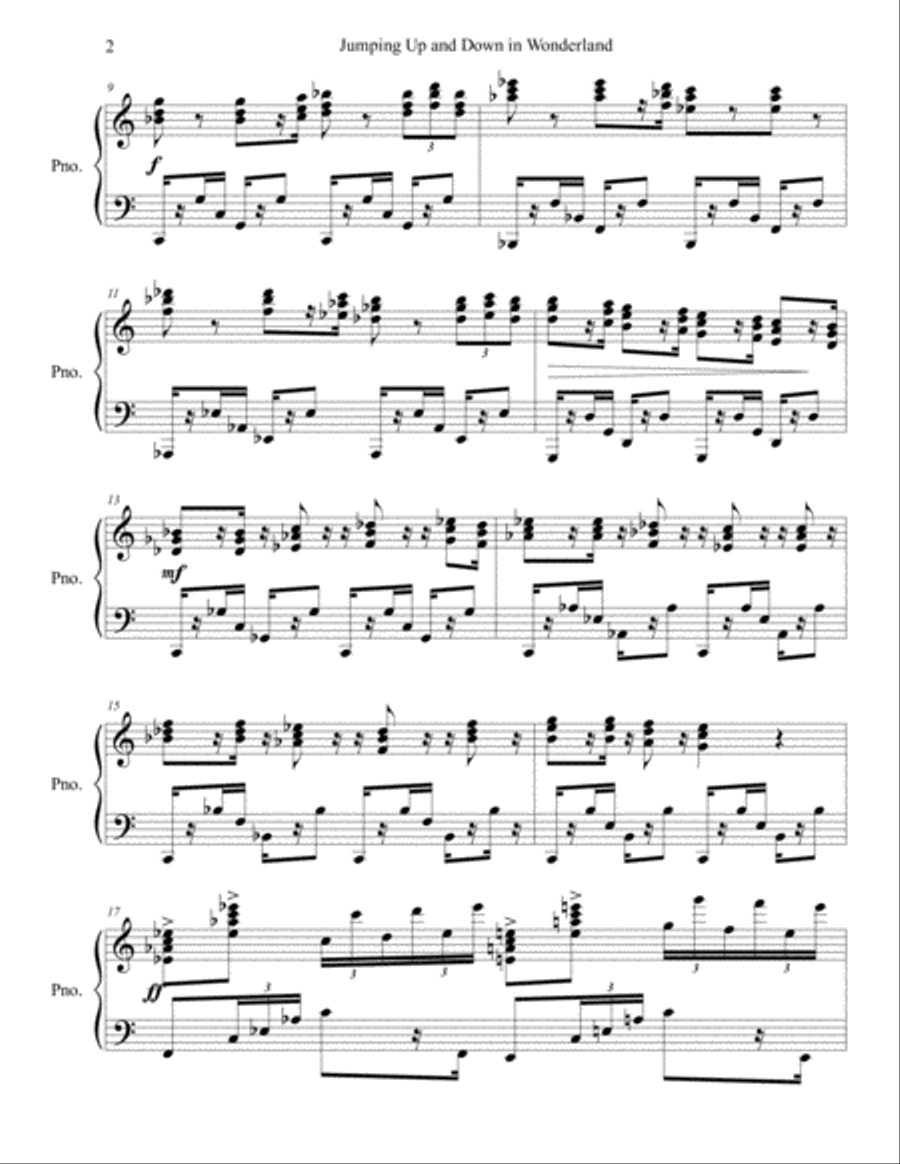 Jumping Up and Down in Wonderland (Andrew Lee) Piano Solo scores gallery preview page 2