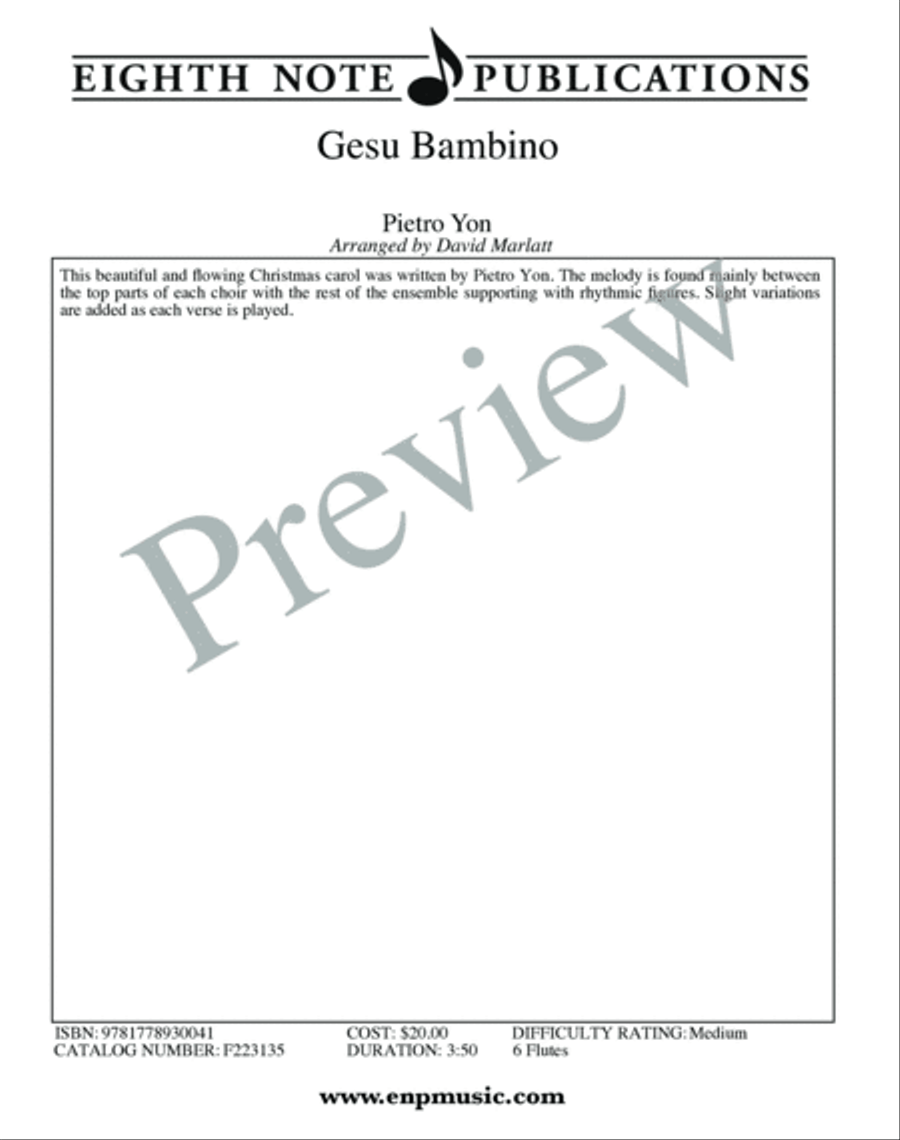 Gesu Bambino Gesu Bambino Small Ensemble scores gallery preview page 2
