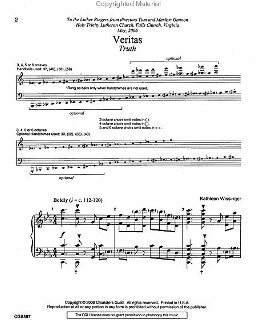 Veritas (Truth) Veritas (Truth) Handbell Choir scores gallery preview page 2
