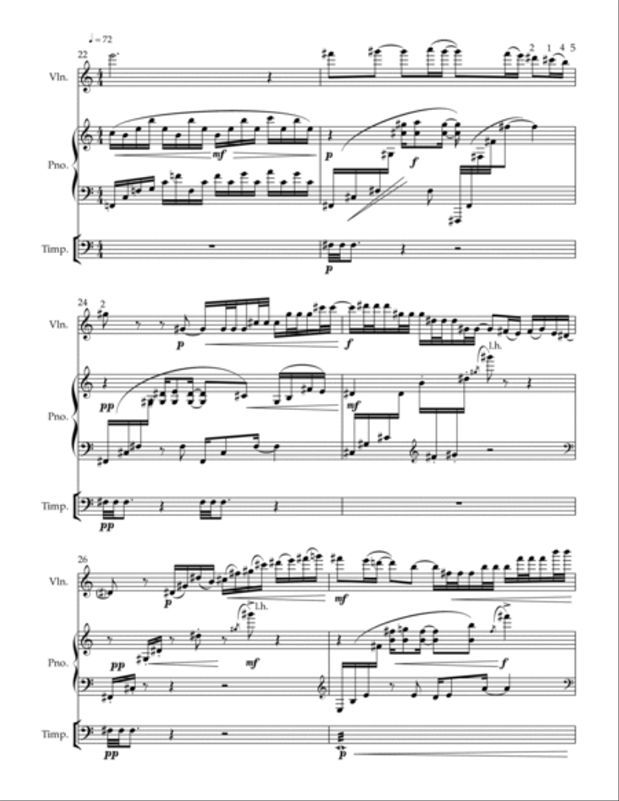 For____* for violin, piano and timpani - dedicated to your timpanist - mixed level Chamber Music scores gallery preview page 5