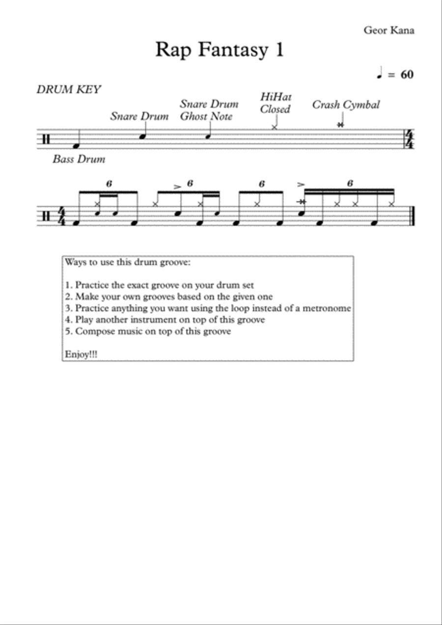 Rap Fantasy 1 Drum Set scores gallery preview page 1