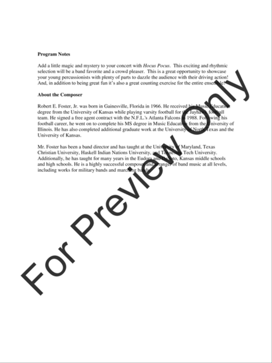 Hocus Pocus (Score) Concert Band scores gallery preview page 3