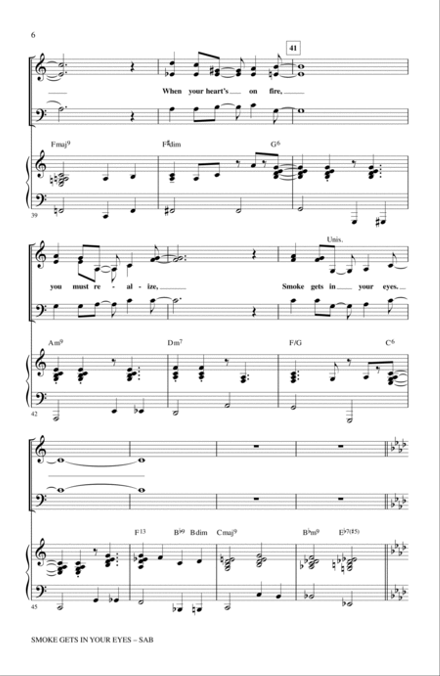 Smoke Gets In Your Eyes (arr. Kirby Shaw) 3-Part scores gallery preview page 5