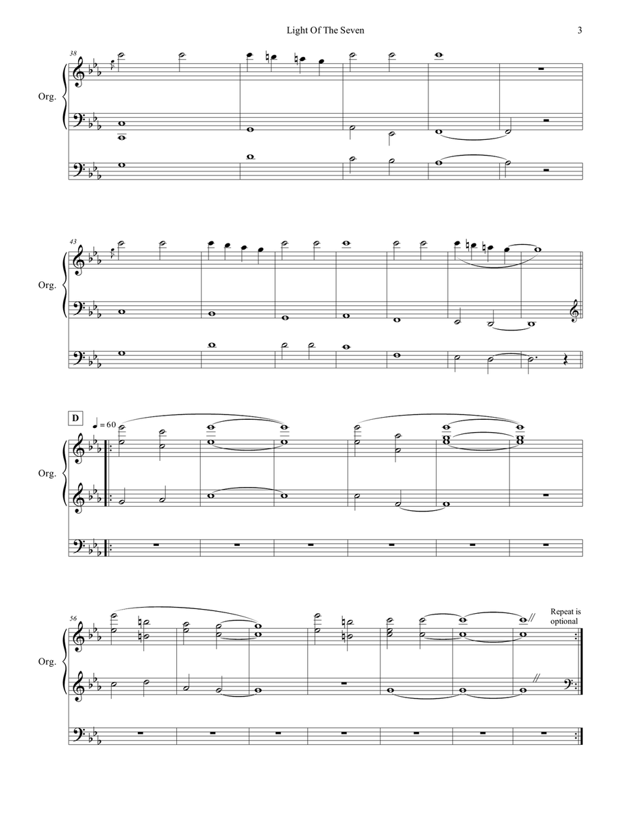Light Of The Seven Organ Solo scores gallery preview page 4
