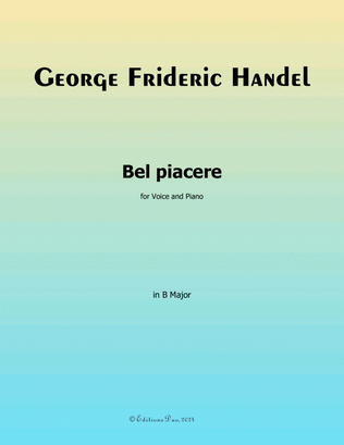 Book cover for Bel piacere,by Handel,in B Major