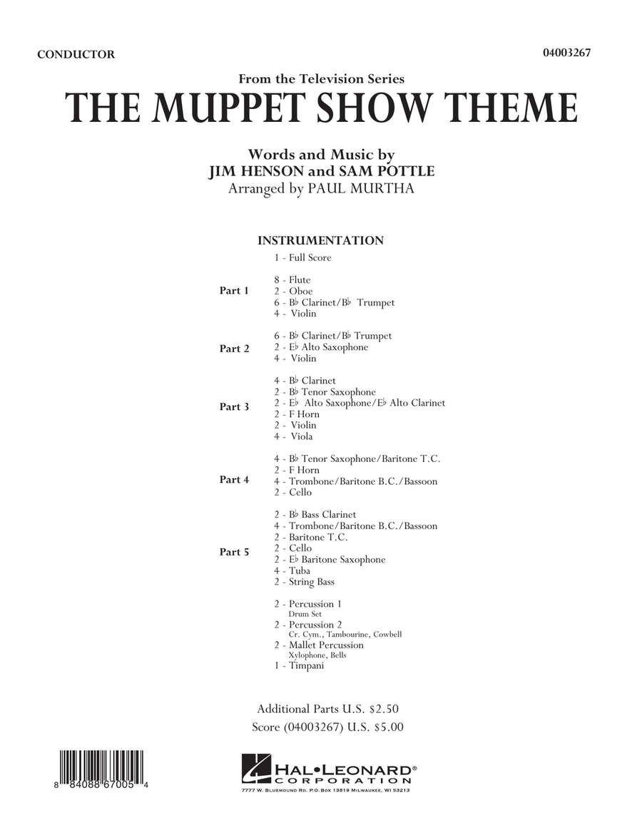 The Muppet Show Theme - Full Score Concert Band scores gallery preview page 1