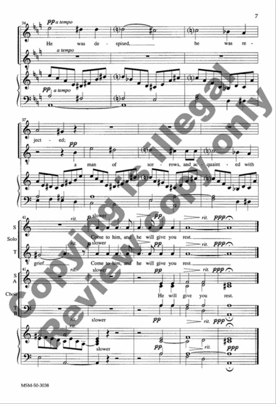 He Was Despised 4-Part scores gallery preview page 7