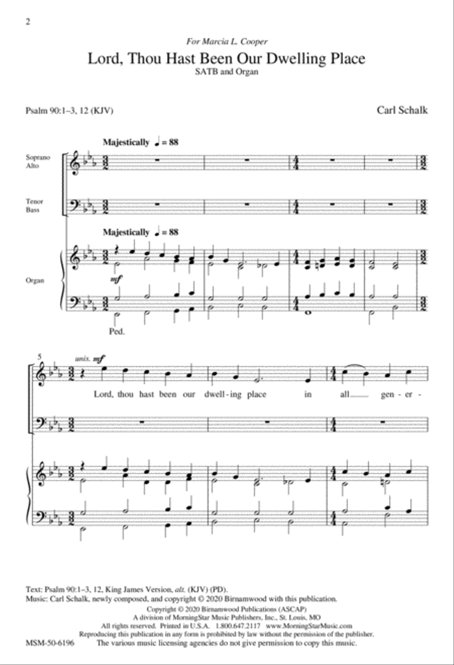 Lord, Thou Hast Been Our Dwelling Place 4-Part scores gallery preview page 1