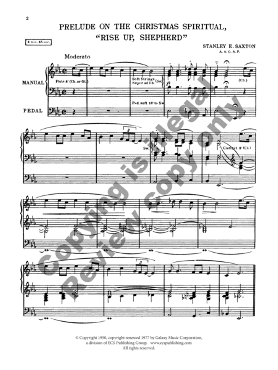 Prelude on Rise Up, Shepherd Organ scores gallery preview page 3