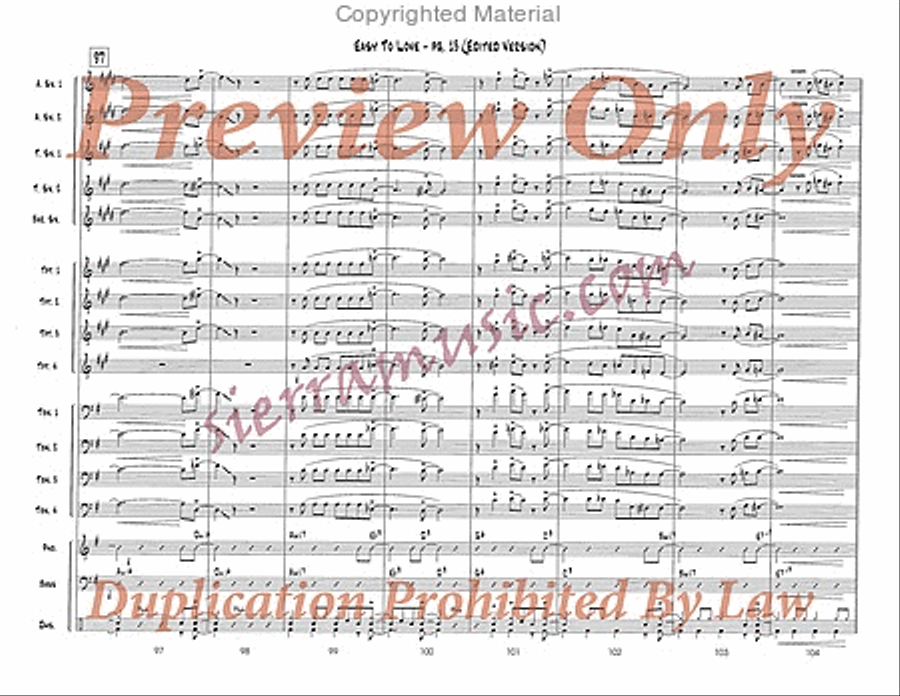 Easy To Love (Edited) Jazz Ensemble scores gallery preview page 14