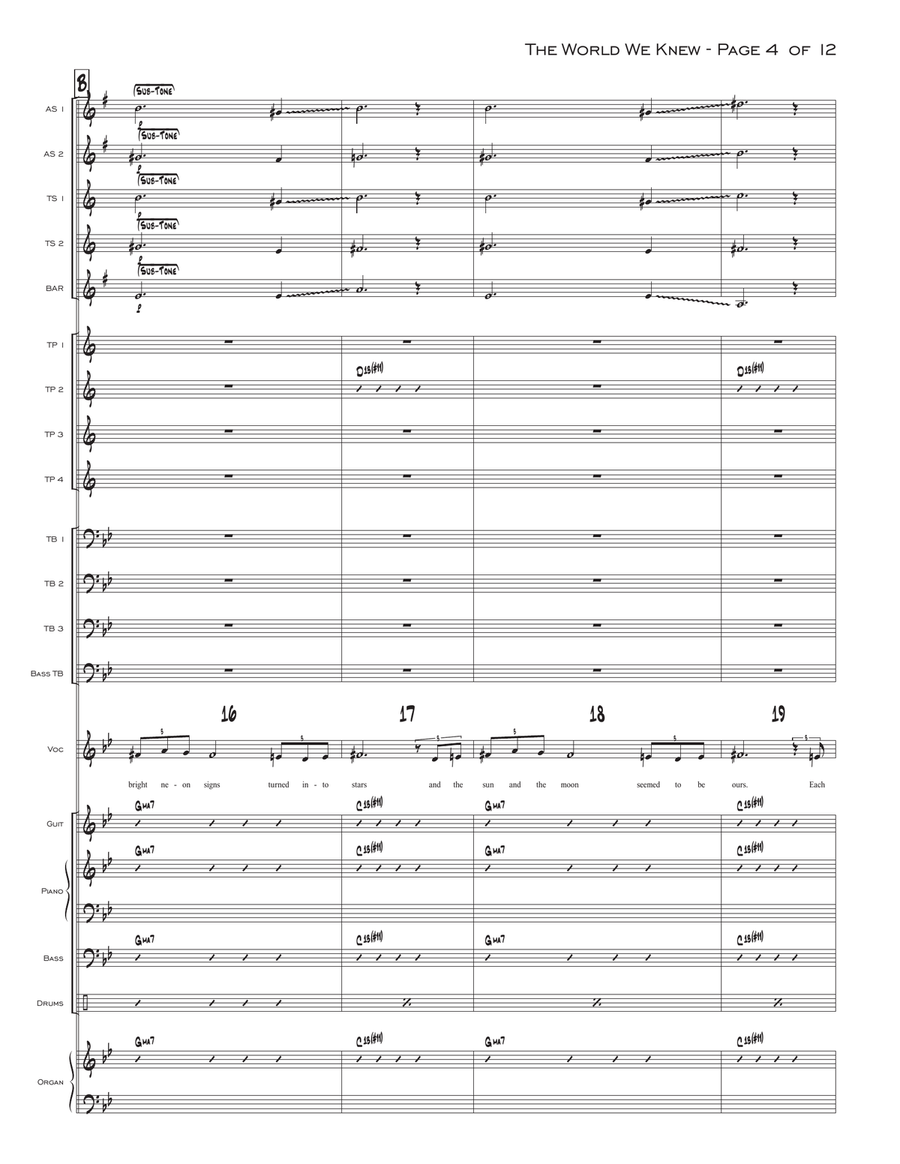 The World We Knew (over And Over) Jazz Ensemble scores gallery preview page 4