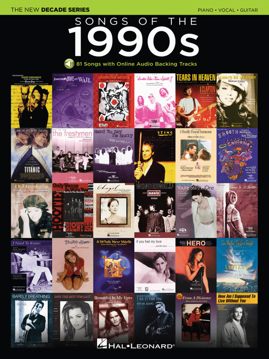 Songs of the 1990s Piano, Vocal, Guitar scores gallery preview page 1