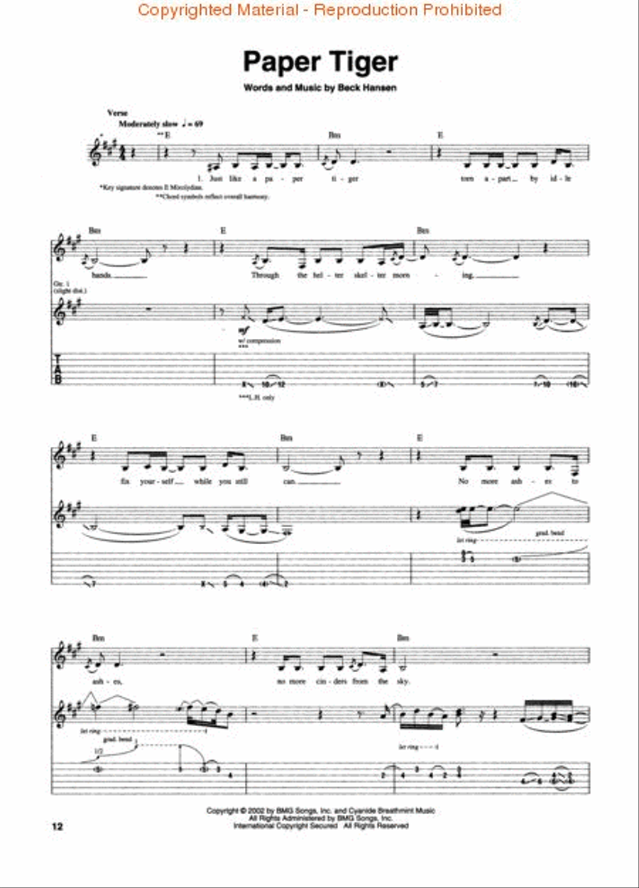 Beck - Sea Change Beck - Sea Change Electric Guitar scores gallery preview page 3